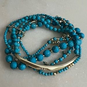 Kendra Scott Supak Beaded Bracelet Set In Turquoise/Blue (NEW w/o tags)